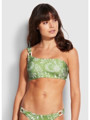 seafolly folklore one shoulder bikini top green tea 04