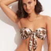 Seafolly Island In The Sun Twist Tie Front Bandeau Bikini With Hipster Ecru 01