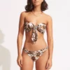 Seafolly Island In The Sun Twist Tie Front Bandeau Bikini With Hipster Ecru 06