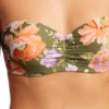 Seafolly Paradise Garden Bustier Bandeau Bikini With Reversible Hipster- Avocado 03
