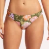 Seafolly Paradise Garden Bustier Bandeau Bikini With Reversible Hipster- Avocado 05