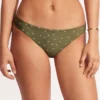 Seafolly Paradise Garden Bustier Bandeau Bikini With Reversible Hipster- Avocado 06