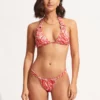 Seafolly Poolside Slide Tri Bikini With Rio Pant Pink Chintz 01
