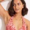 Seafolly Poolside Slide Tri Bikini With Rio Pant Pink Chintz 09