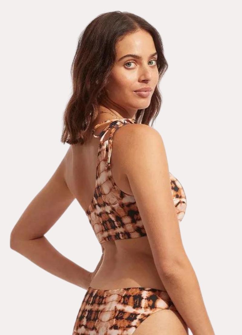 Seafolly High Tide One Shoulder Bikini With Hipster Bottom- Copper Tan 02 Seafolly High Tide One Shoulder Bikini With Hipster Bottom- Copper Tan 02