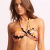 Palm Springs Bandeau Bikini With Hipster Pant - Black 01