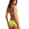 Seafolly Sienna Bustier Bandeau Bikini With Loop Tie Side Hipster - Celery 03