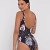 L&L mesh one piece black swimsuit floral 0021