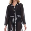 Gottex Belted Beach Blouse (23SS628) Black front