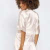 Dkaren Satin Wrap Dressing Gown (Style DK-90) Ecru (1)