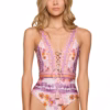 Cosita Linda Sunrise Plunge One Piece Swimsuit - Orchid Smoke (Style: CL23214)