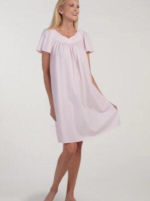 Miss Elaine Tricot Short Nighty (20809) Pink 1