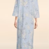 Miss Elaine Quilt-In-Knit Long Zip Robe - Blue Bouquet 02