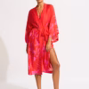 Seafolly Birds of paradise kimono - chilli red 2 Seafolly Birds of paradise kimono - chilli red 2