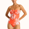 Sea Level Aloha Halter Bandeau Tankini - Flame