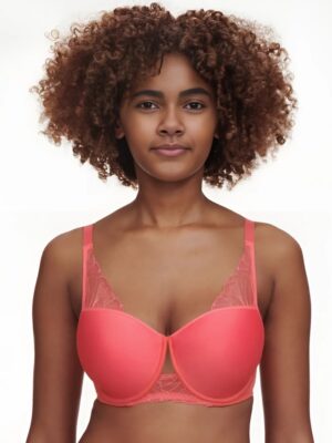 Chantelle Pulp Tattoo Love Half Cup Memory Bra in Watermelon