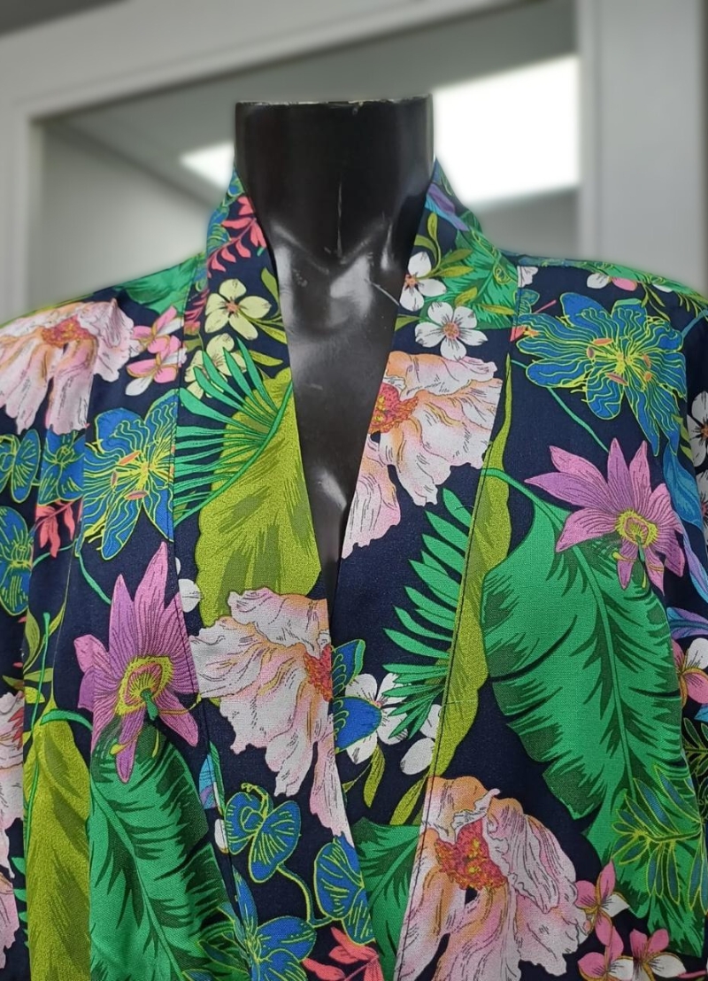 Lingerie & Leisure Kimono Gown - Tropical Print