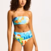 Seafolly Aquarius Bandeau Bikini - Turquoise