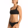 Sea Level Scalloped Square Neck Bikini - Black