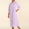 Miss Elaine Seersucker Housecoat- Peach & White
