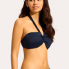 Seafolly Halter Bandeau Bikini With Twist Band Hipster - True Navy