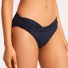 Seafolly Halter Bandeau Bikini With Twist Band Hipster - True Navy