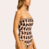 Seafolly Secret Garden DD Bandeau One Piece Swimsuit – Black