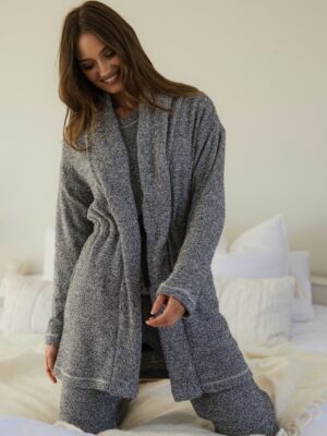 Lila Rose Long Knitted Cardi Gown – Salt & Pepper