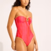 Seafolly Coastline Ring Front Bandeau One Piece Swimsuit – Flame
