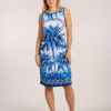 Sunflair Ethno Palm Dress - Blue & White (Style: 73302)
