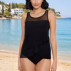 Miraclesuit DD-Cup Illusionists Mirage Tankini - Black (Style: 6518741DD)
