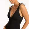 Sea Level Babylon Bow Longline Scoop Back One-Piece Swimsuit - Black (Style: SL1091BN)