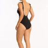 Sea Level Babylon Bow Longline Scoop Back One-Piece Swimsuit - Black (Style: SL1091BN)