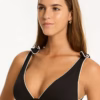 Sea Level Babylon Bow Tie Plunge Top Bikini - Black (Style: SL3062BN)