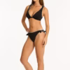 Sea Level Babylon Bow Tie Plunge Top Bikini - Black (Style: SL3062BN)