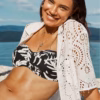 Sea Level Jungle Book Twist Bandeau Bikini - Black/White (Style: SL3002JB)
