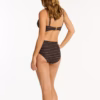 Sea Level Riptide Cross Front Multifit Bra Bikini - Black/Brown (Style: 3110RP)