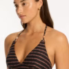 Sea Level Riptide Longline Halter Bikini - Black/Brown (Style: SL3050RP)