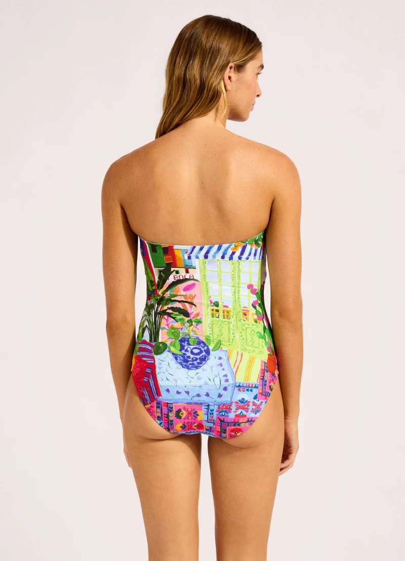 Seafolly La Boca Bandeau One Piece Swimsuit – Sapphire (Style: 11117DD286)