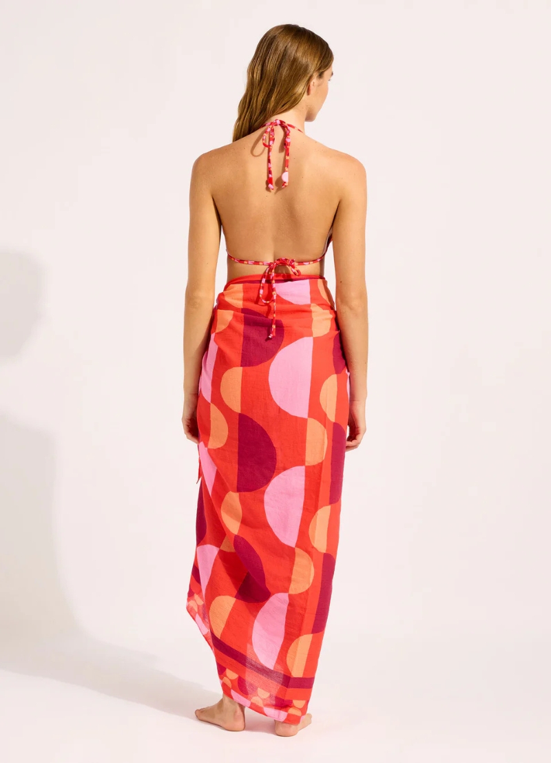 Seafolly Sorrento Sarong – Flame (Style: 55572-SG) 3 Seafolly Sorrento Sarong – Flame (Style: 55572-SG)