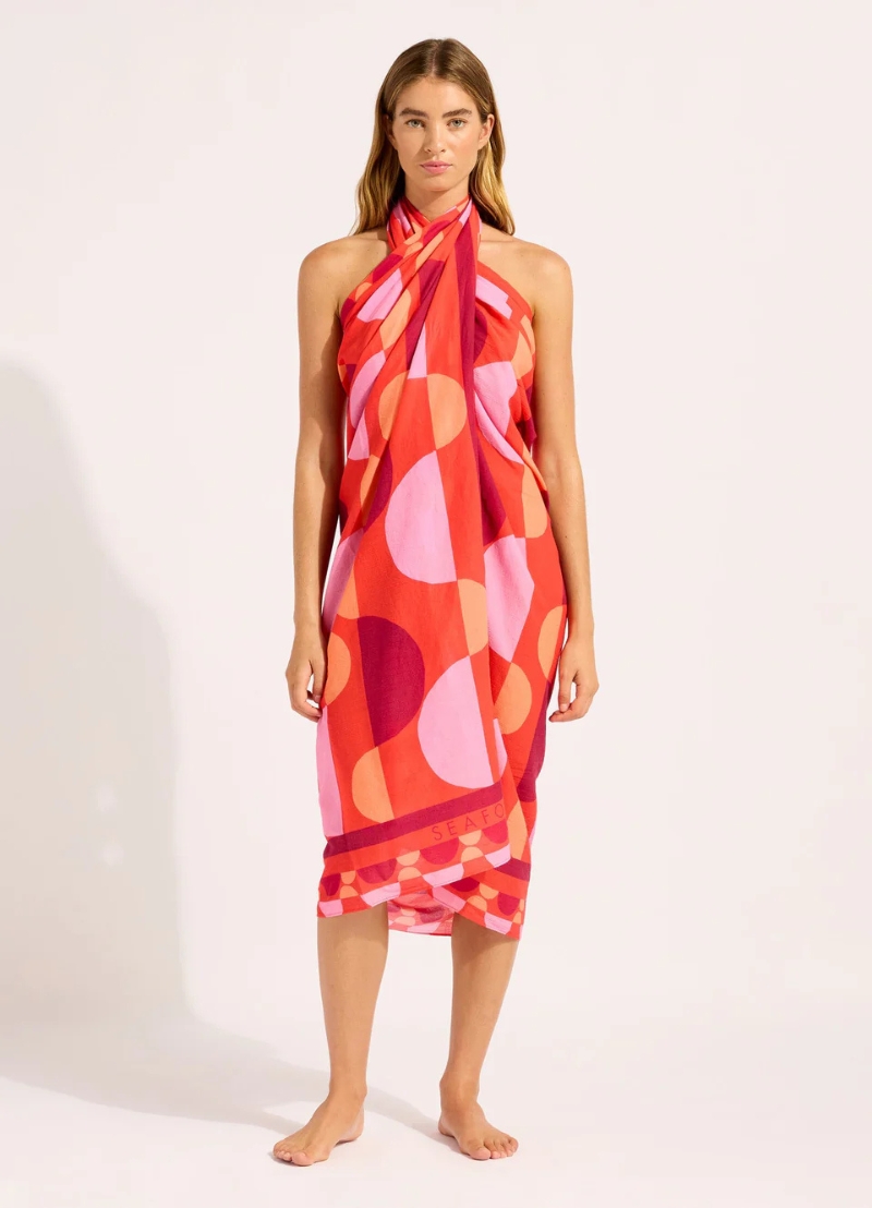 Seafolly Sorrento Sarong – Flame (Style: 55572-SG) 4 Seafolly Sorrento Sarong – Flame (Style: 55572-SG)