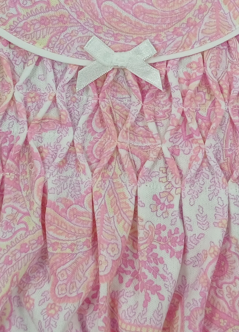 Miss Elaine Cottonessa Long Nightgown - Pink Paisley (Style: 504825-678) fabric swatch
