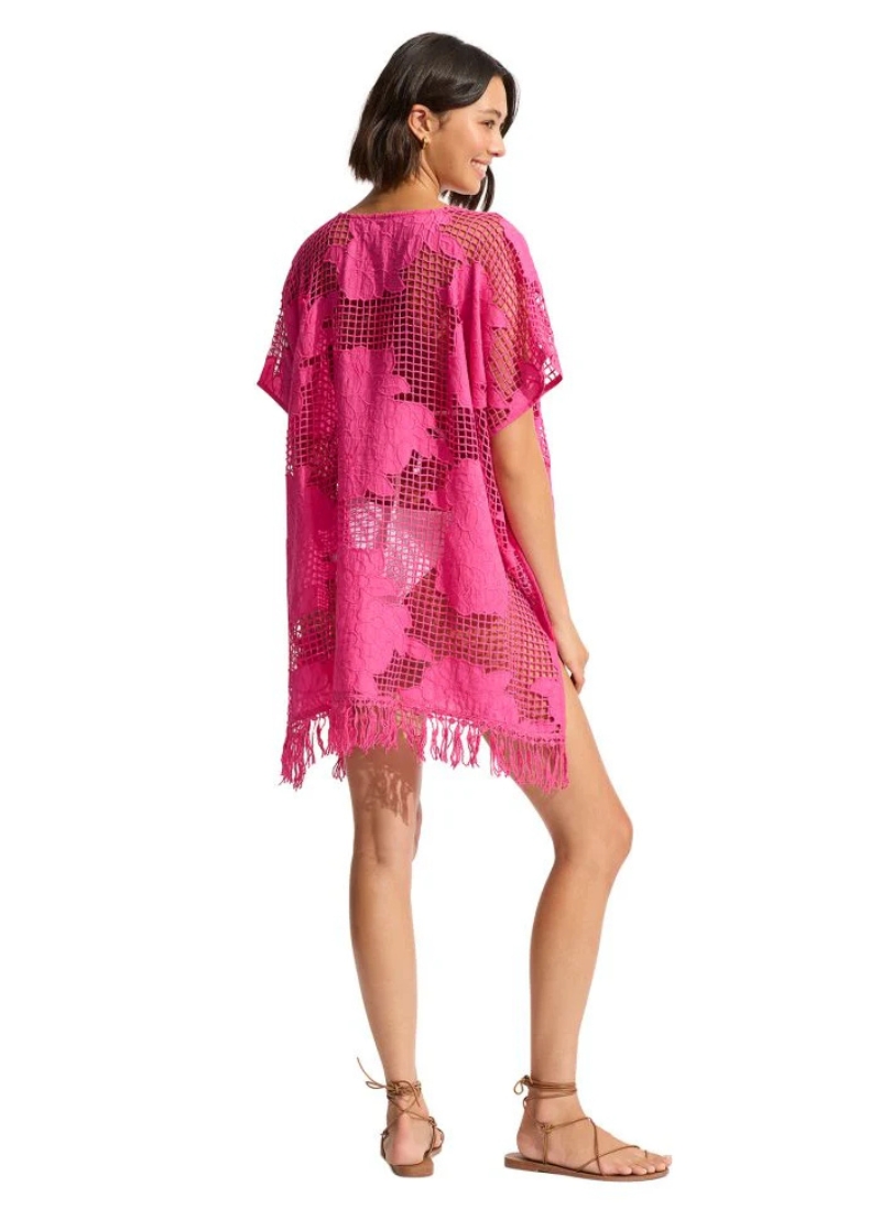 Seafolly Mesh Kaftan - Fuschia Rose
