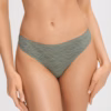 Marc & André Lacy Skin Mid-Rise Thong Olive