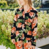 Poppy Devine Summer Delight Classic Pyjama Set – Black Floral (Style: PD066)