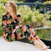 Poppy Devine Summer Delight Classic Pyjama Set – Black Floral (Style: PD066)