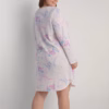 Miss Elaine Honeycomb Knit Winter Short Nighty – Pink & Lavender Sprays on Ivory (Style: 217815-X149)