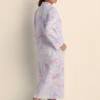 Miss Elaine Quilt-in-Knit Long Zip Robe – Pink & Lavender Sprays on Ivory (Style: 667815-X149)