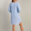 Miss Elaine Soft Interlock Knit Winter Short Nighty – Blue Multi Paisley (Style: 217855-X133)