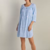 Miss Elaine Soft Interlock Knit Winter Short Nighty – Blue Multi Paisley (Style: 217855-X133)